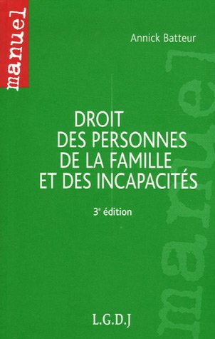 Stock image for Droit des personnes, de la famille et des incapacits for sale by Ammareal