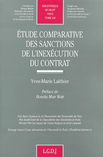 9782275024899: Etude comparative des sanctions de l'inexcution du contrat: 419