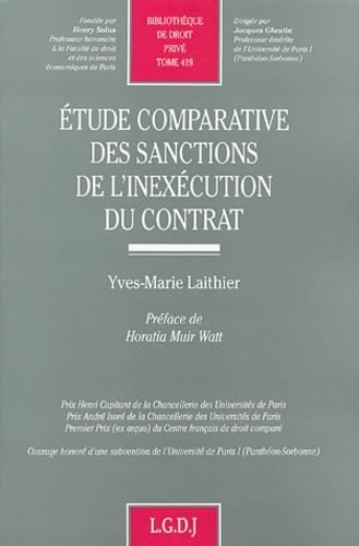 Stock image for etude comparative des sanctions de l'inexcution du contrat (419) for sale by Gallix