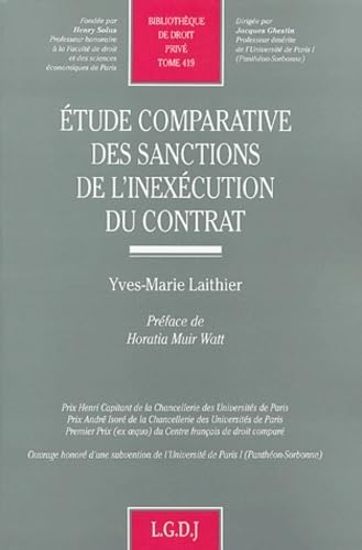 9782275024899: etude comparative des sanctions de l'inexcution du contrat (419)