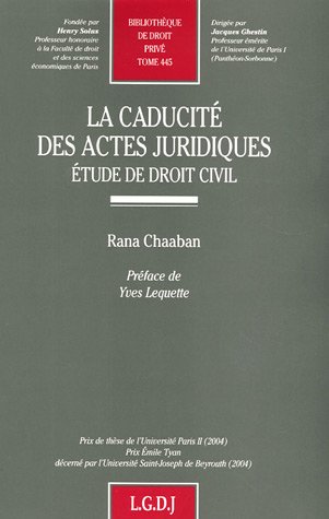 Beispielbild fr La caducit des actes juridiques : Etude de droit civil zum Verkauf von Revaluation Books