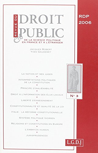 9782275027180: REVUE DU DROIT PUBLIC N 3 2006