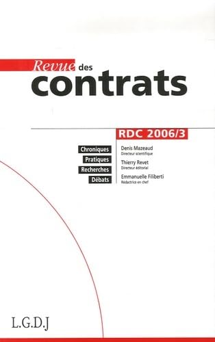 9782275027258: REVUE DES CONTRATS N 3 - 2006