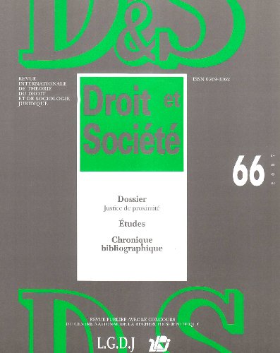 Imagen de archivo de Droit et Socit, N 66/2007 : Justice de proximit a la venta por Revaluation Books