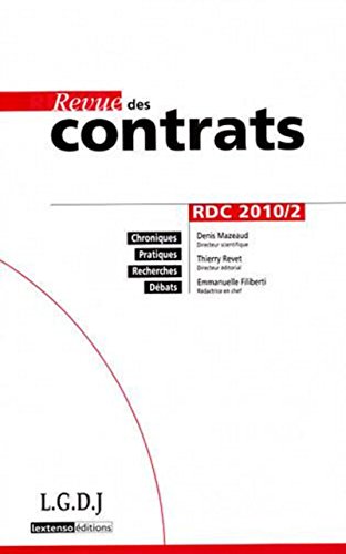 9782275028323: REVUE DES CONTRATS N 2 - 2010