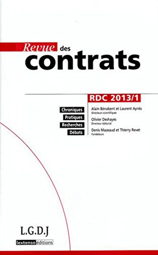 9782275028736: Revue des contrats RDC N1-2013
