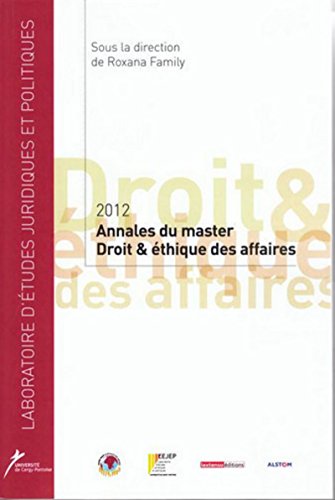 Stock image for Annales du master Droit et thique des affaires for sale by medimops