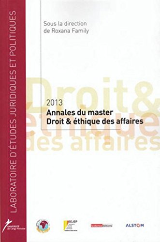 Stock image for Annales du Master Droit et thique des affaires, 2013 for sale by Ammareal