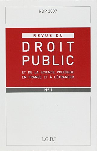 9782275031637: REVUE DU DROIT PUBLIC N 1 2007