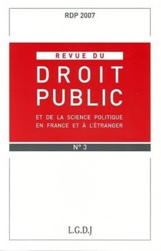 9782275031675: Revue du droit public n 3 2007