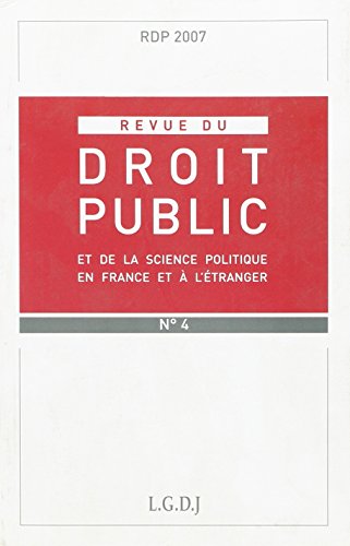 9782275031699: REVUE DU DROIT PUBLIC N 4 2007