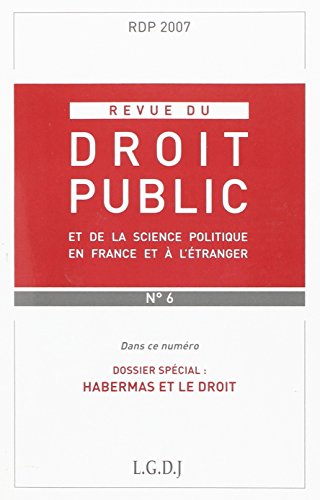Stock image for REVUE DU DROIT PUBLIC N 6 2007 for sale by Ammareal
