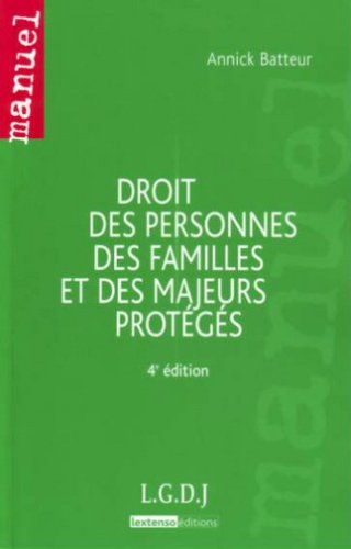 Stock image for Droit Des Personnes, Des Familles Et Des Majeurs Protgs for sale by RECYCLIVRE
