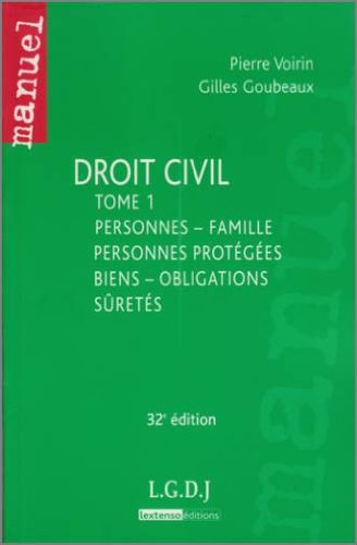 Beispielbild fr Droit civil : Tome 1, Personnes, famille, personnes protges, biens, obligations, srets zum Verkauf von Ammareal
