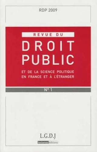 9782275034188: Rdp N 1-2009. Revue du Droit public et de la science politique en France et  l'tranger.