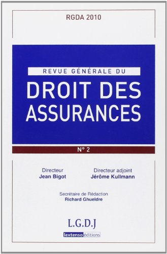 Stock image for REVUE GENERALE DE DROIT DES ASSURANCES N 2 - 2010 [Broch] COLLECTIF for sale by BIBLIO-NET