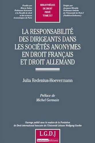 9782275035659: la responsabilit des dirigeants dans les socits anonymes en droit franais et