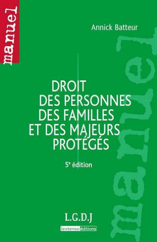 Stock image for Droit des personnes, des familles et des majeurs protgs for sale by Ammareal