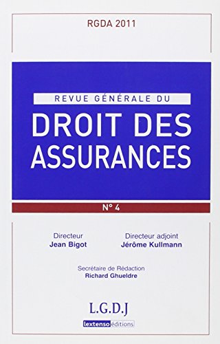 Stock image for REVUE GENERALE DE DROIT DES ASSURANCES N 4 - 2011 COLLECTIF for sale by BIBLIO-NET