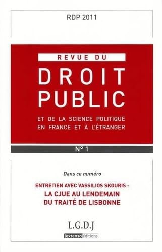 Stock image for REVUE DU DROIT PUBLIC N 1 2011 for sale by Ammareal