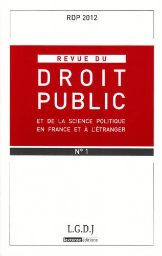 Stock image for Revue de droit public rdp n 1-2012 [Reliure inconnue] for sale by BIBLIO-NET