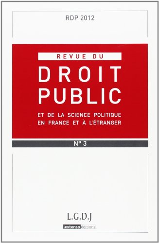 Stock image for Revue du droit public, N 3, 2012 : for sale by Revaluation Books