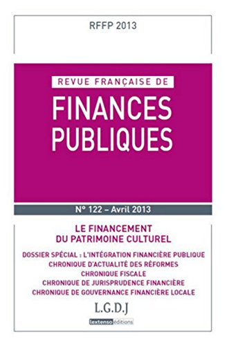 Stock image for RFFP - Revue Franaise de Finances Publiques N122- Avril 2013 Collectif for sale by BIBLIO-NET