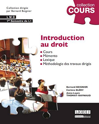 Beispielbild fr Introduction au droit zum Verkauf von medimops