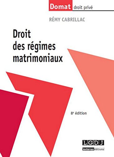 Stock image for Droit des rgimes matrimoniaux, 8me dition for sale by Ammareal