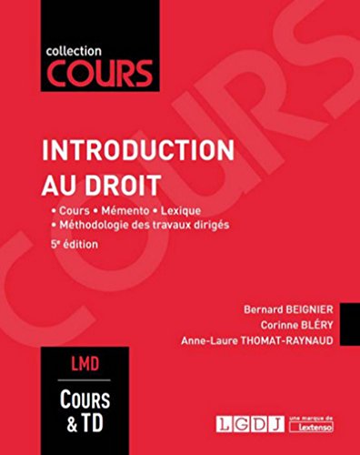 Stock image for Introduction au droit, 5me Ed. for sale by Ammareal