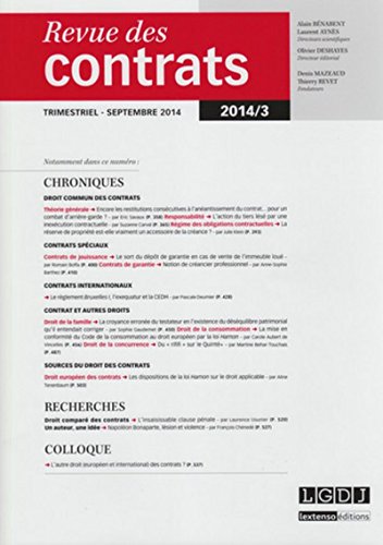 9782275044392: RDC - Revue des contrats N3-2014