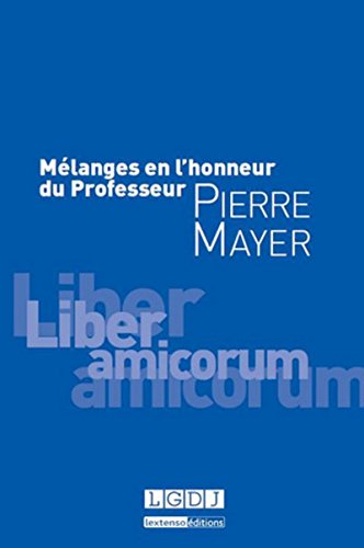 Stock image for mlanges en l'honneur du professeur pierre mayer for sale by Gallix