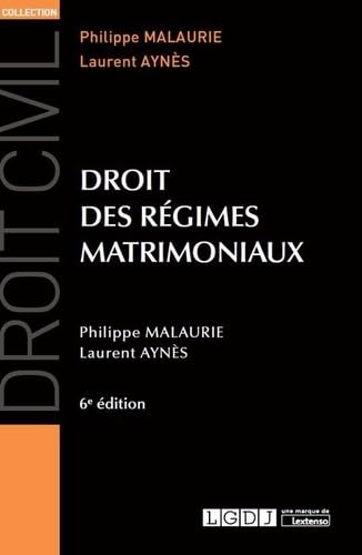 Beispielbild fr Droit Des Rgimes Matrimoniaux zum Verkauf von RECYCLIVRE