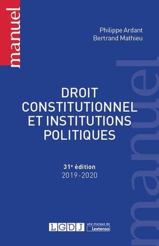 Beispielbild fr Droit constitutionnel et institutions politiques (2019) zum Verkauf von Ammareal