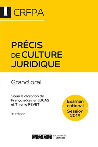 Beispielbild fr Prcis de culture juridique - CRFPA - Examen national Session 2019: Grand oral (3e dition) zum Verkauf von Ammareal