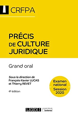 Beispielbild fr Prcis de culture juridique: Grand oral (2020) zum Verkauf von Ammareal