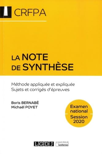 Imagen de archivo de La note de synthse: Mthode applique et explique. Sujets et corrigs d'preuves (2020) a la venta por Ammareal