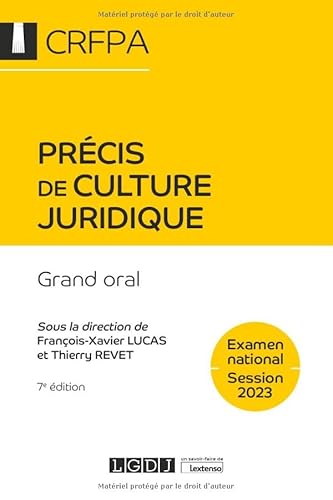 Beispielbild fr Prcis de culture juridique - CRFPA - Examen national Session 2023: Grand oral zum Verkauf von Gallix