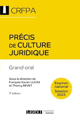 Stock image for Prcis de culture juridique - CRFPA - Examen national Session 2023: Grand oral for sale by Gallix