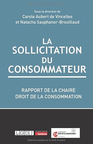 Stock image for La sollicitation du consommateur: Rapport de la Chaire Droit de la consommation, Fondation CY Cergy Paris Universit for sale by Gallix