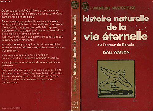 Stock image for Histoire naturelle de la vie ternelle for sale by A TOUT LIVRE