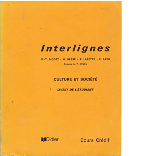 9782278032624: Interlignes culture et societe