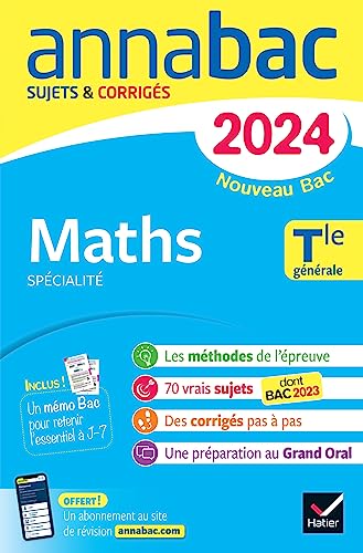 Imagen de archivo de Annales du bac Annabac 2024 Maths Tle générale (spécialité): sujets corrigés nouveau Bac [FRENCH LANGUAGE - Soft Cover ] a la venta por booksXpress