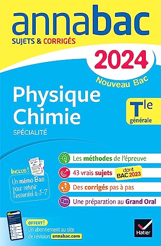 Stock image for Annales du bac Annabac 2024 Physique-Chimie Tle générale (spécialité): sujets corrigés nouveau Bac [FRENCH LANGUAGE - Soft Cover ] for sale by booksXpress