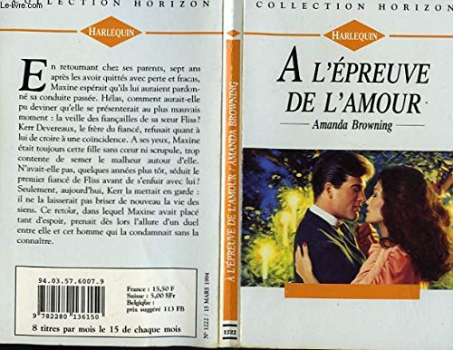 Stock image for A l'preuve de l'amour for sale by Librairie Th  la page