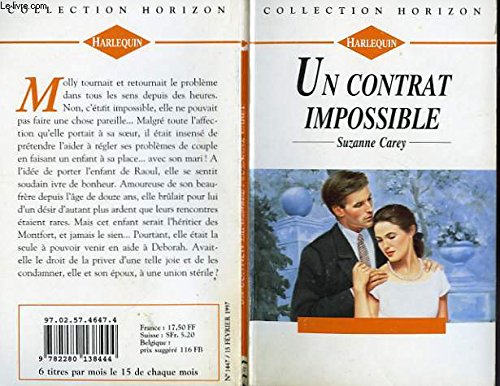 Beispielbild fr Un contrat impossible (Collection Horizon) zum Verkauf von Ammareal