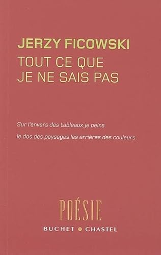 9782283021279: Tout ce que je ne sais pas (Posie)