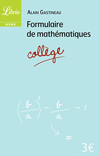 Stock image for Formulaire de mathmatiques-collge for sale by Librairie Th  la page