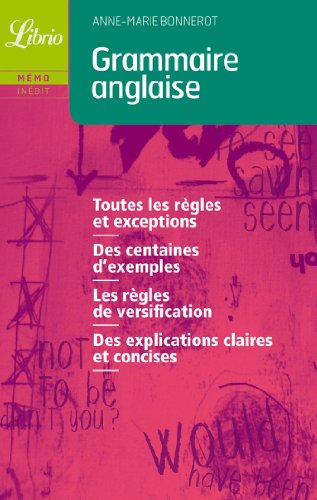 Imagen de archivo de Grammaire Anglaise (Librio Memo) (French Edition) a la venta por Better World Books