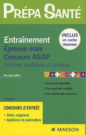 9782294018046: Entranement Epreuve orale Concours AS/AP: Thmes sanitaires et sociaux